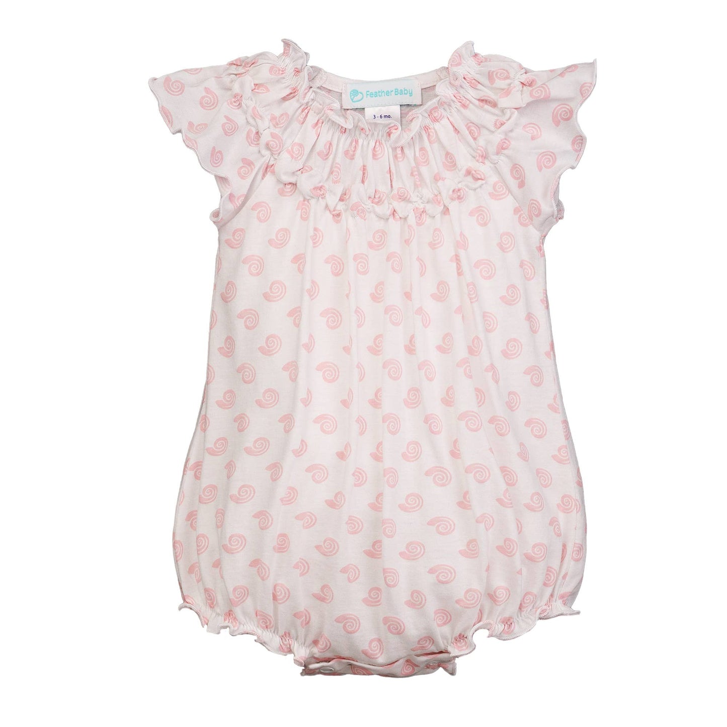 Ruched Bubble - Shellebration on White - Pima Cotton Onesie