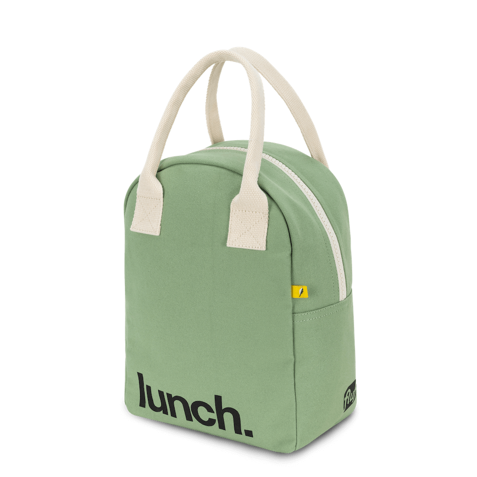 Zipper Lunch Bag - ‘Lunch’ Moss