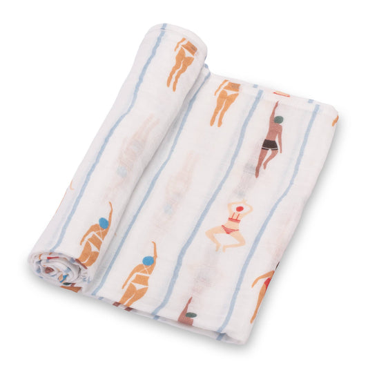 Born to Swim Baby Swaddle Blanket