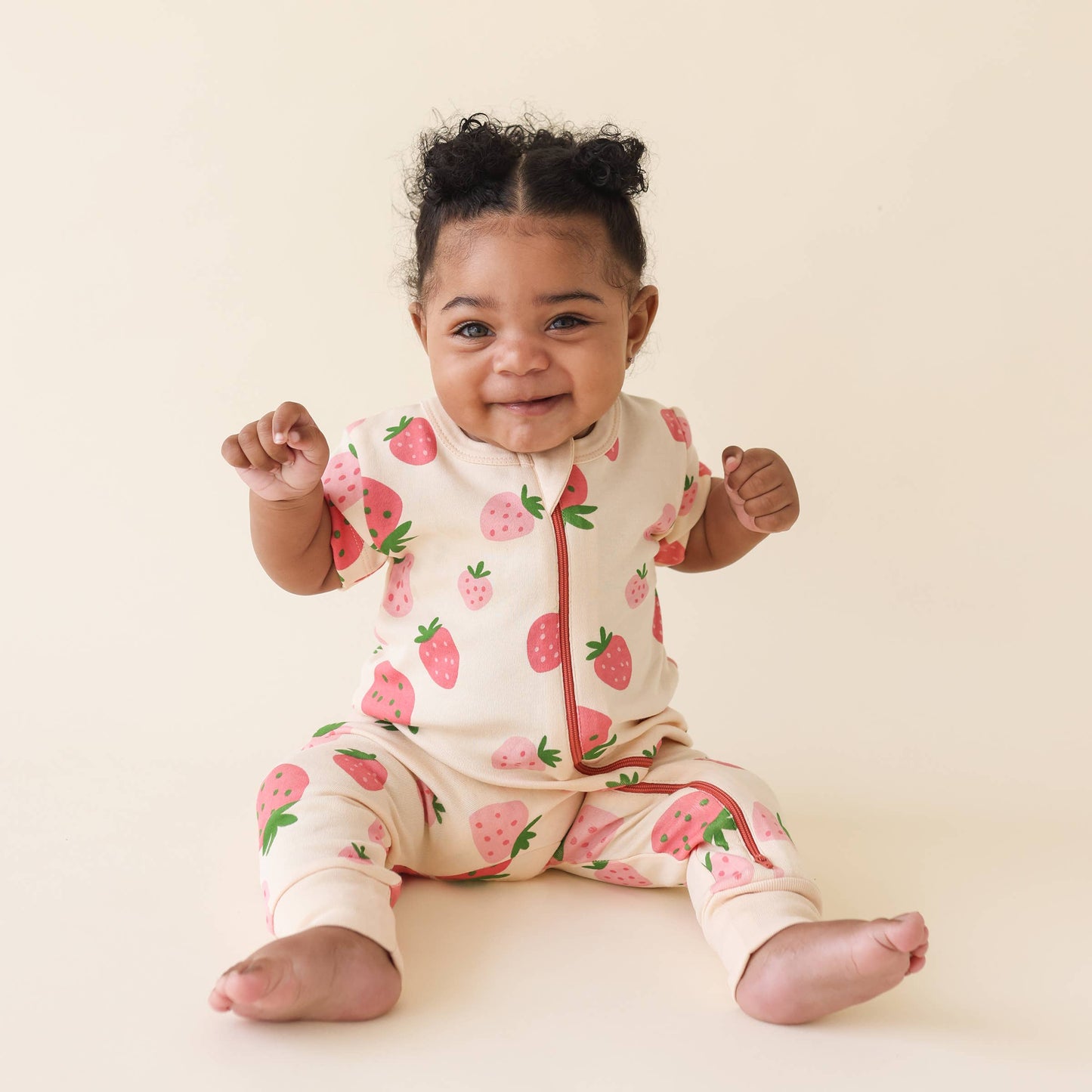 Signature Print '2-Way' Zip Romper - Short Sleeve