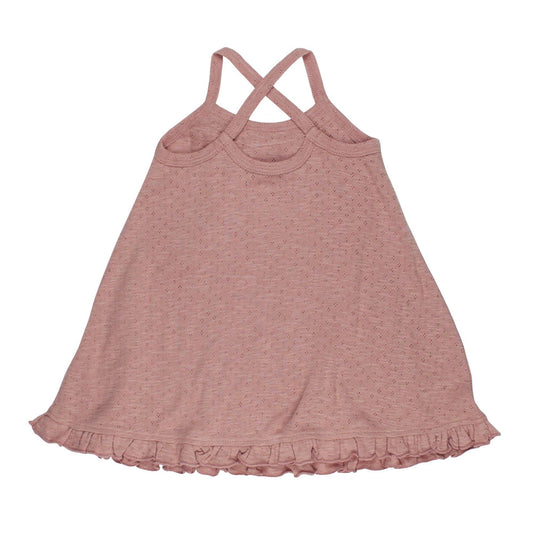 Organic Pointelle Twirl Dress in Taffy