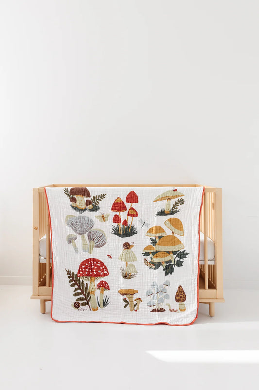 Muslin Reversible Quilt | Mushroom