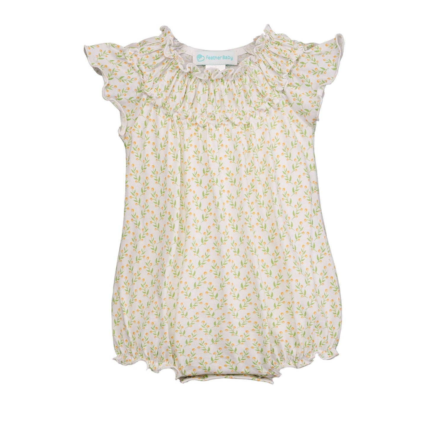 Ruched Bubble - Juniper - Pima Cotton Baby One-Piece