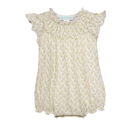 Ruched Bubble - Juniper - Pima Cotton Baby One-Piece