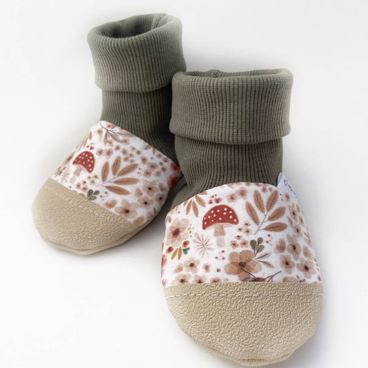 Mushroom Floral Baby Booties
