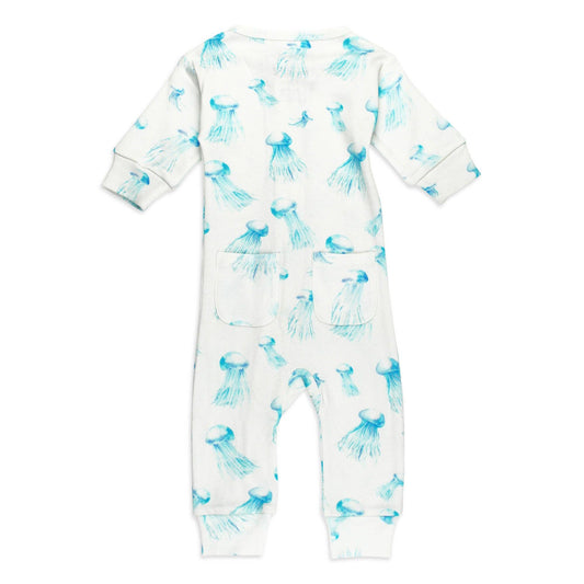 Organic Footless 2-Way Zipper Romper in Jellyfish
