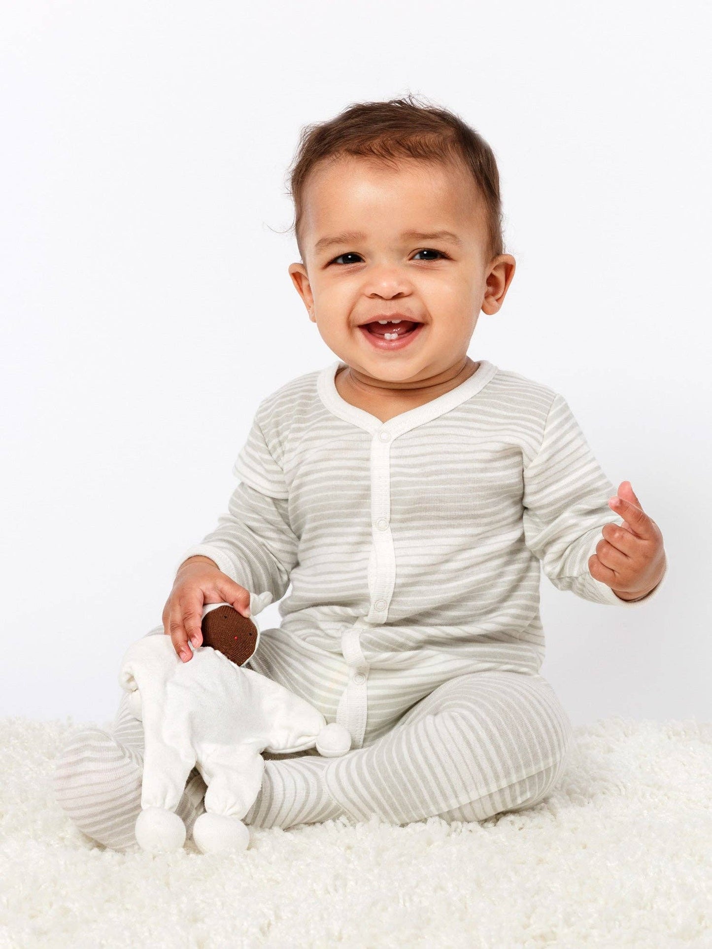 Baby Buddy Lovey - Brown Skin Organic White