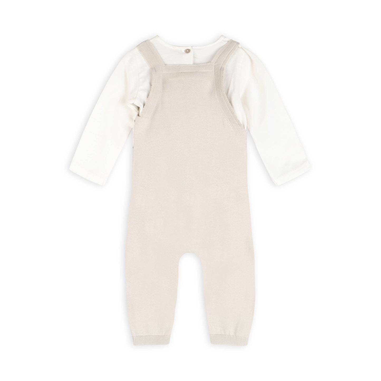 Bear Fair Isle Knit Baby Overall Set (Organic Cotton)