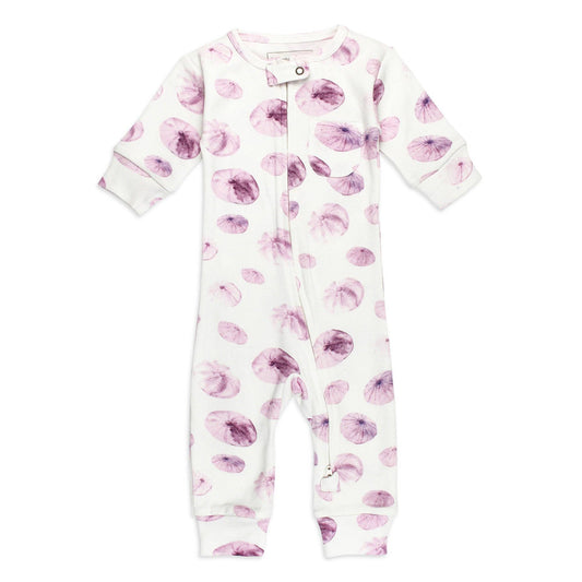 Organic Footless 2-Way Zipper Romper in Sea Urchin