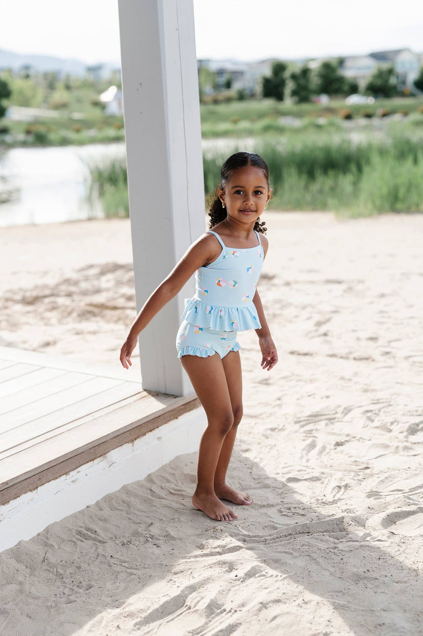 Emma Swim in Beach Ball | UPF 50 2-piece swimwear