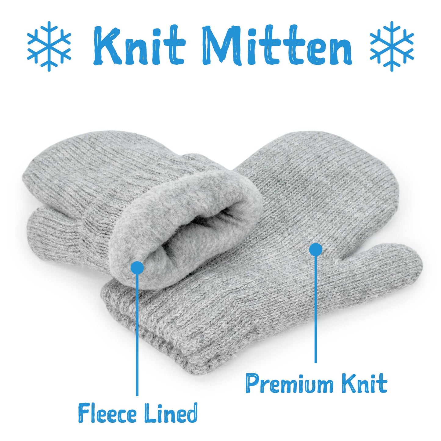 Soft Grey | Kids Cozy Knit Mittens
