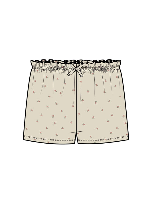 Organic Kids Fay Ruffle Waist Short | Rosa Floral