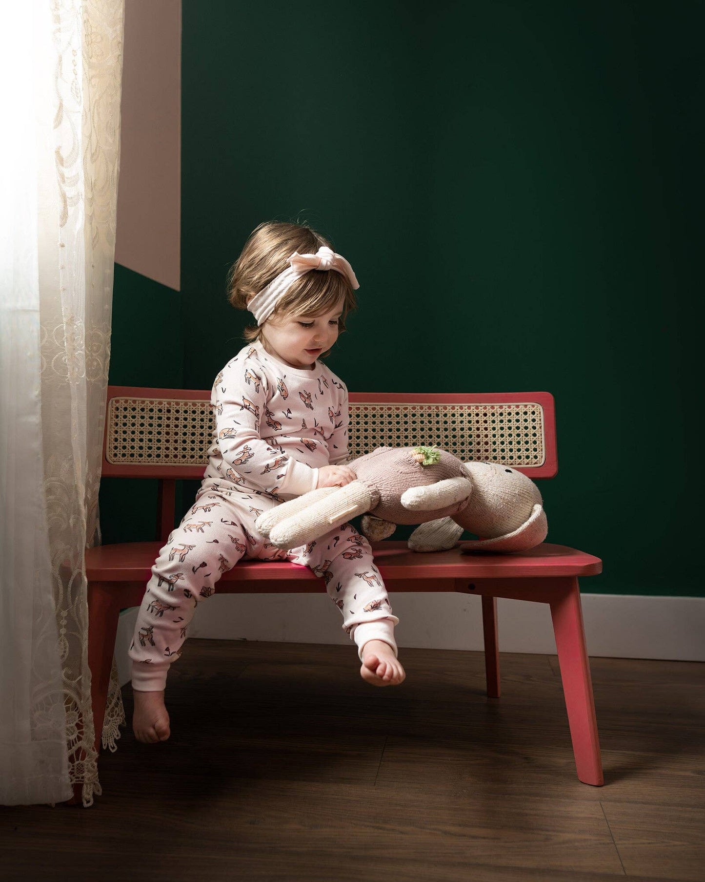 Kids' Organic L/Sleeve PJ Set in Doe-a-Deer