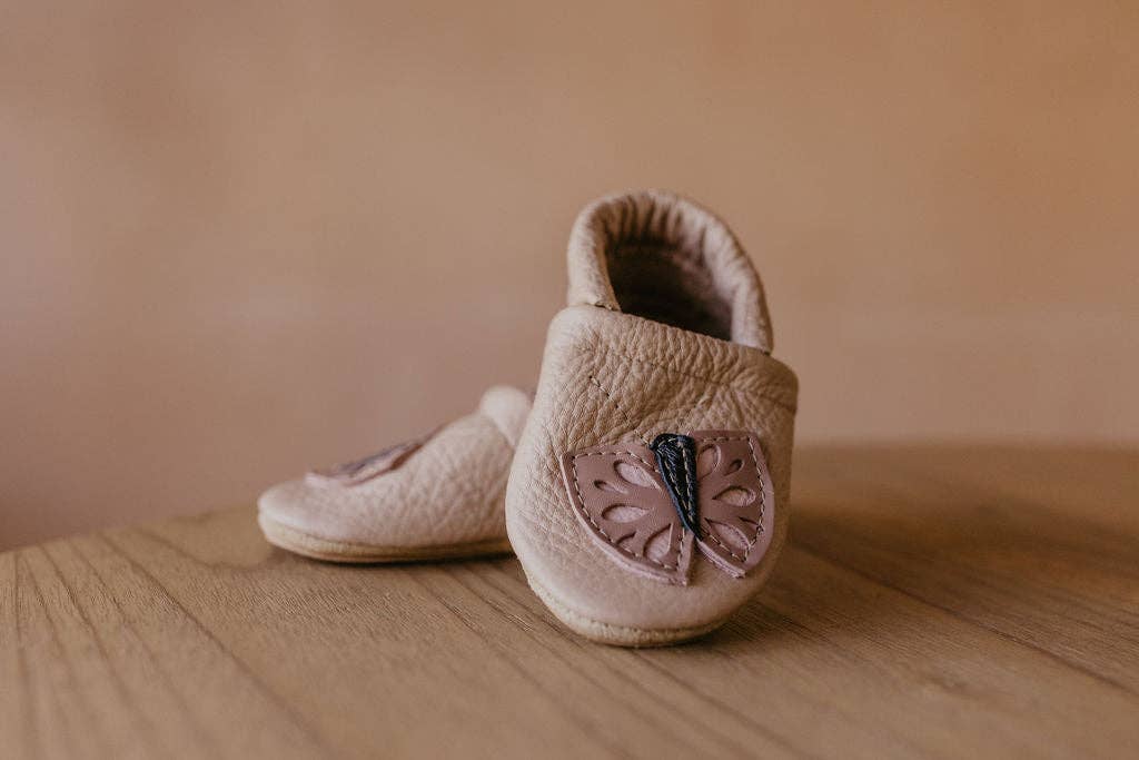 Oyster Butterflies // Cute Critters Leather Shoes Baby and Toddler