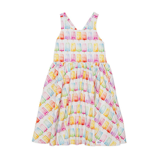 Cross Back Twirly Dress in Popsicles