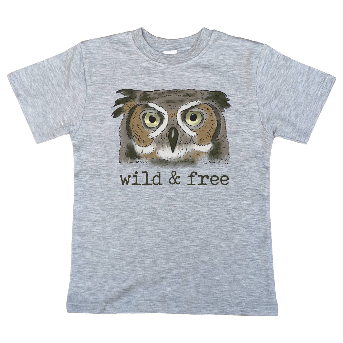 Wild & Free Woodland Owl Nature Girl Outdoor Explore Boy Tee