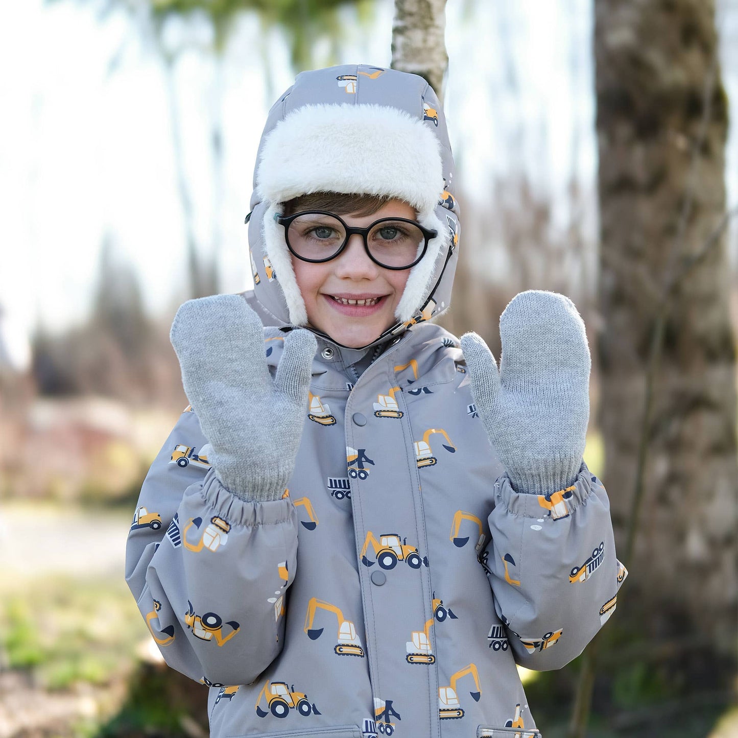 Soft Grey | Kids Cozy Knit Mittens