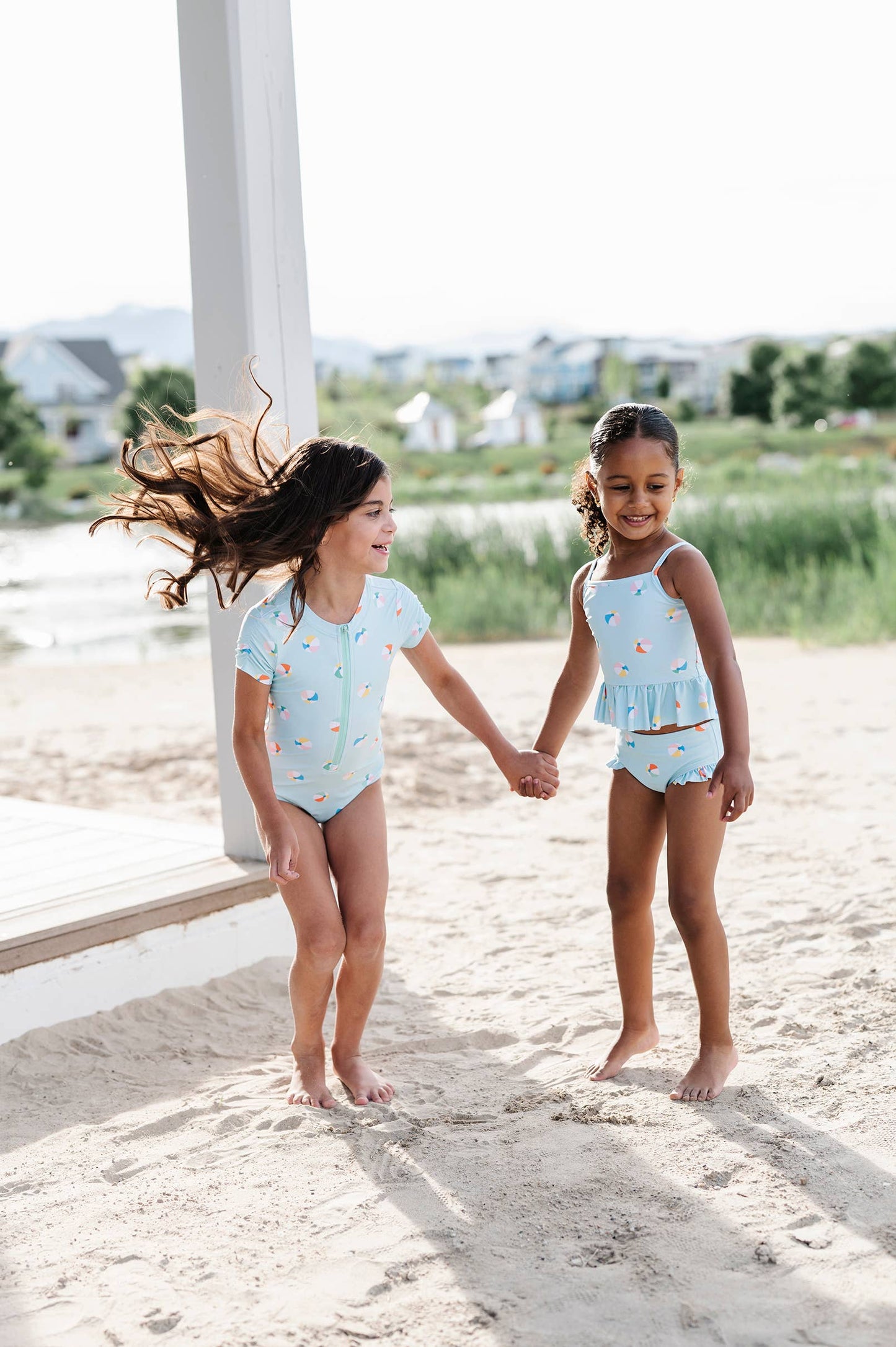Emma Swim in Beach Ball | UPF 50 2-piece swimwear