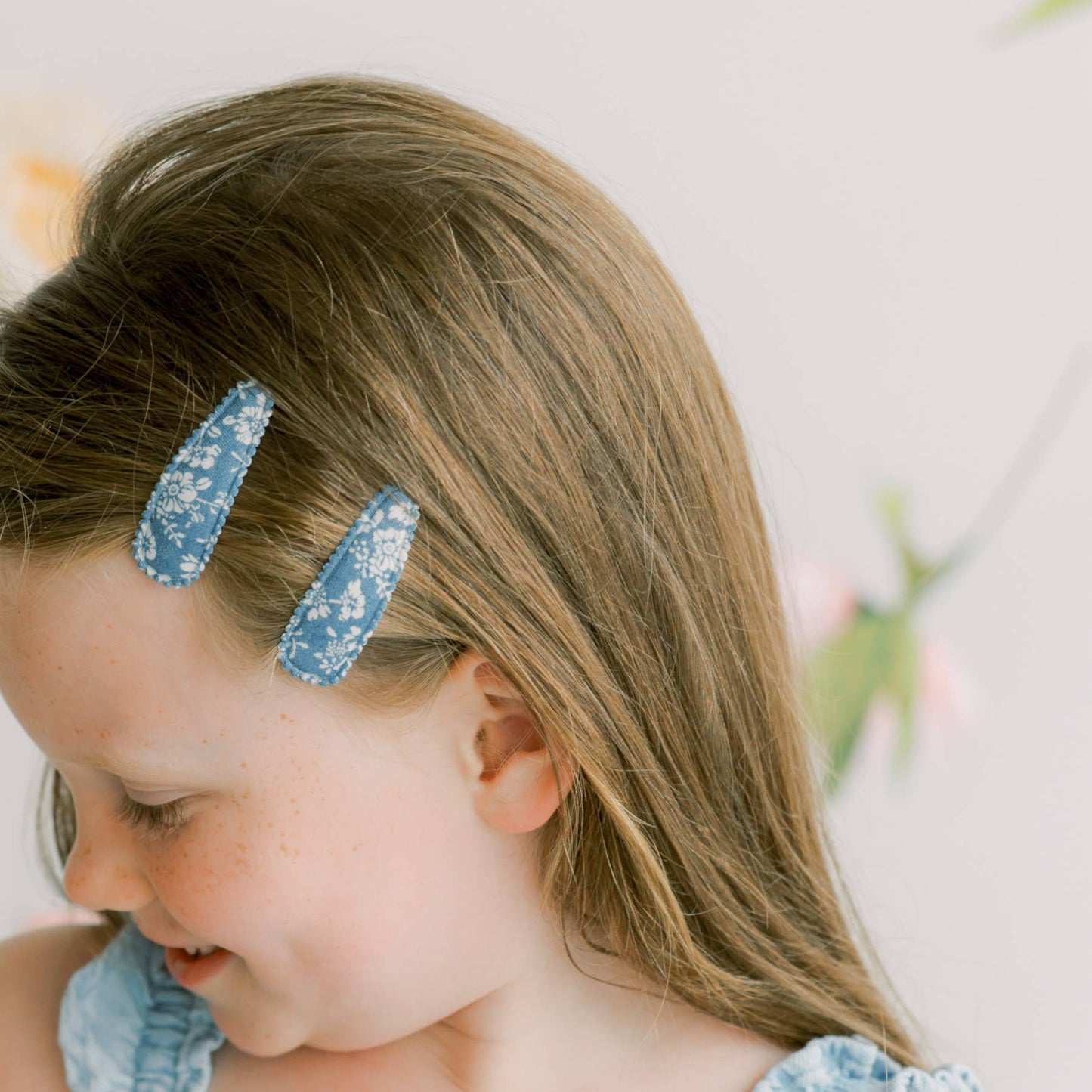 Sloan Pink & Maroon Floral Fabric Hair Clips
