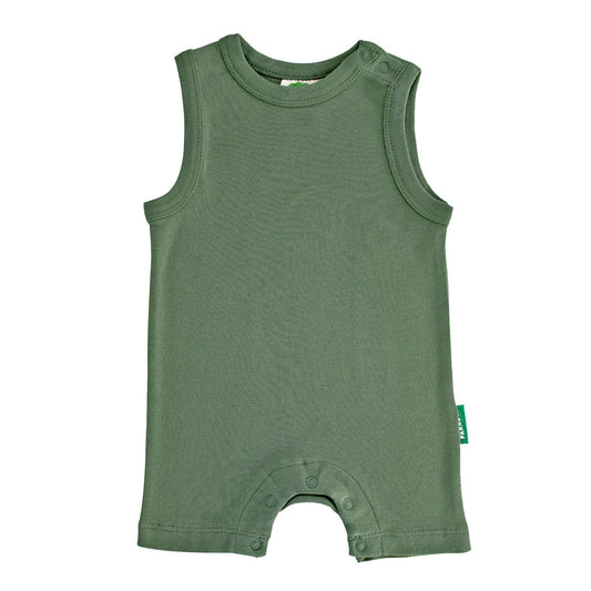 Organic Cotton Tank Rompers | Camper Green