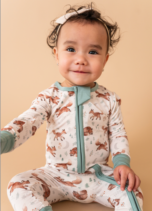 Baby Bamboo Pajamas - Bamboo Sleeper - Moonlit Fox
