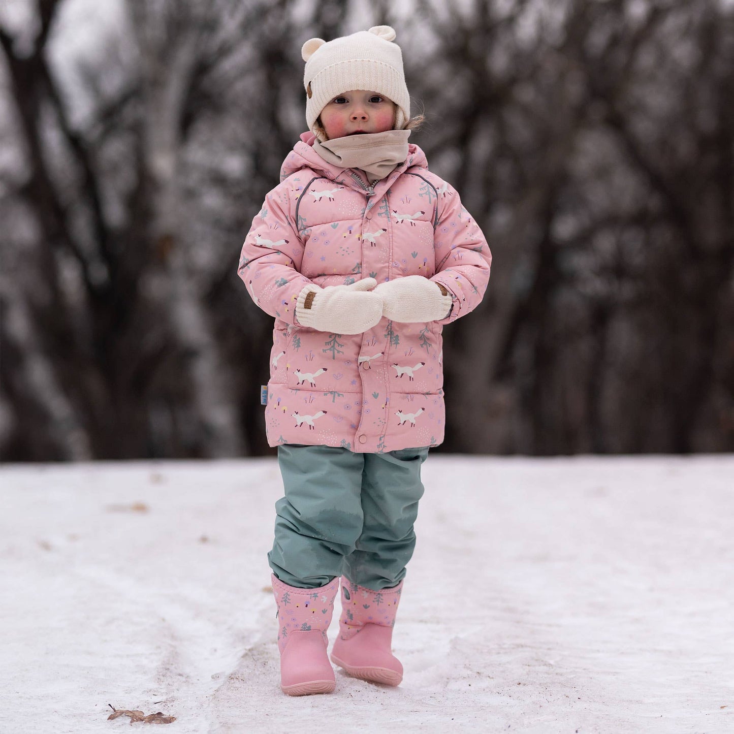 Vanilla Cream | Kids Cozy Knit Mittens