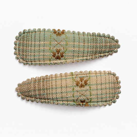 Florence Vintage-Inspired Plaid Fabric Hair Clips