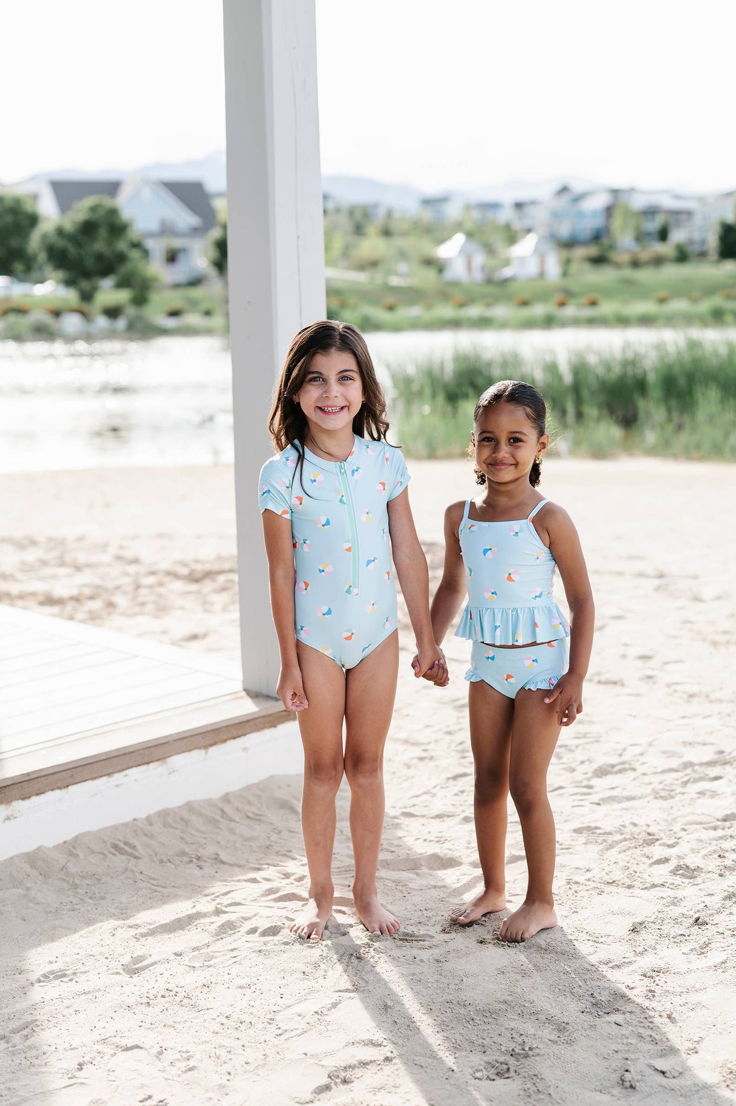 Emma Swim in Beach Ball | UPF 50 2-piece swimwear
