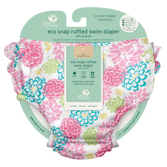 Eco Snap Ruffled Swim Diaper with Gussets