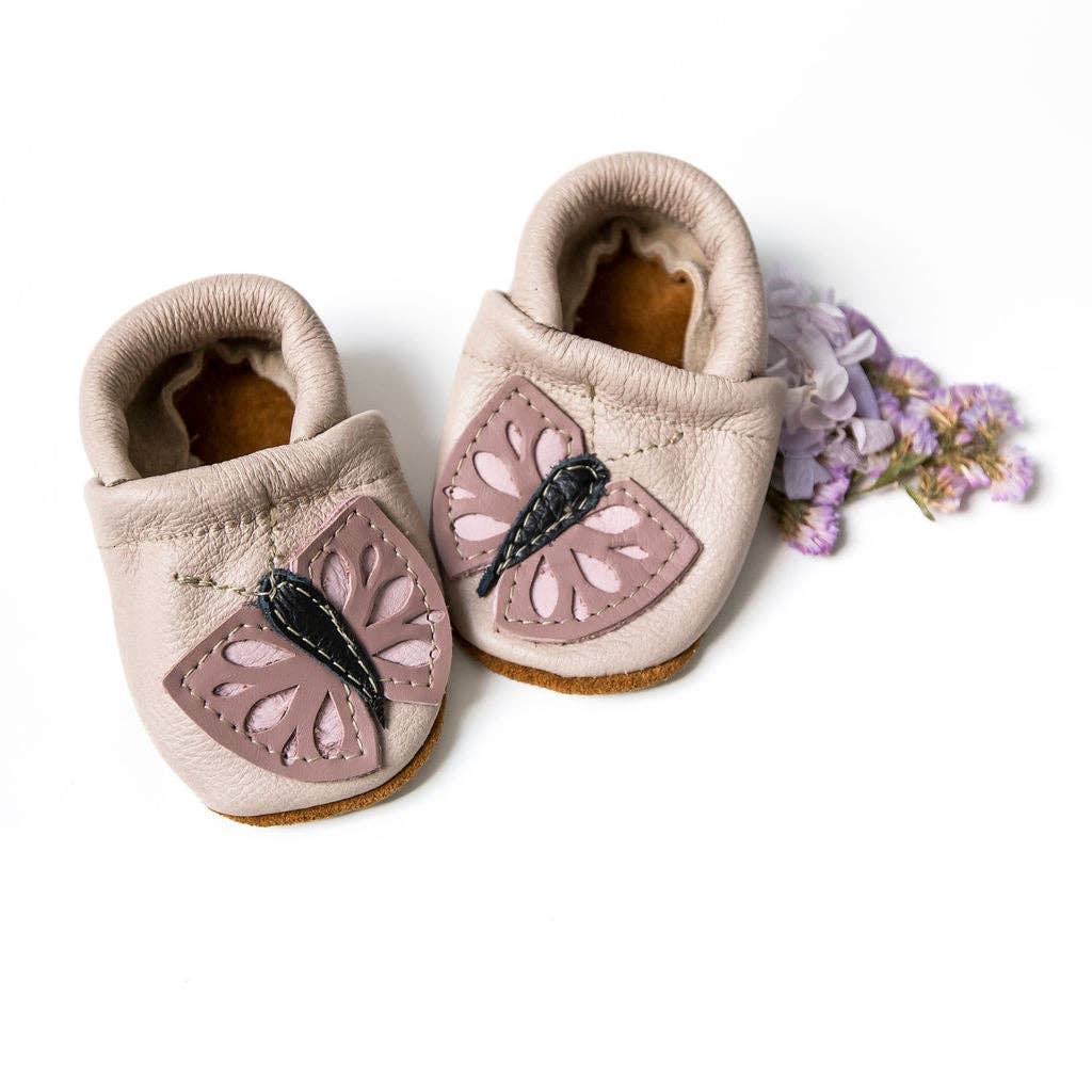 Oyster Butterflies // Cute Critters Leather Shoes Baby and Toddler