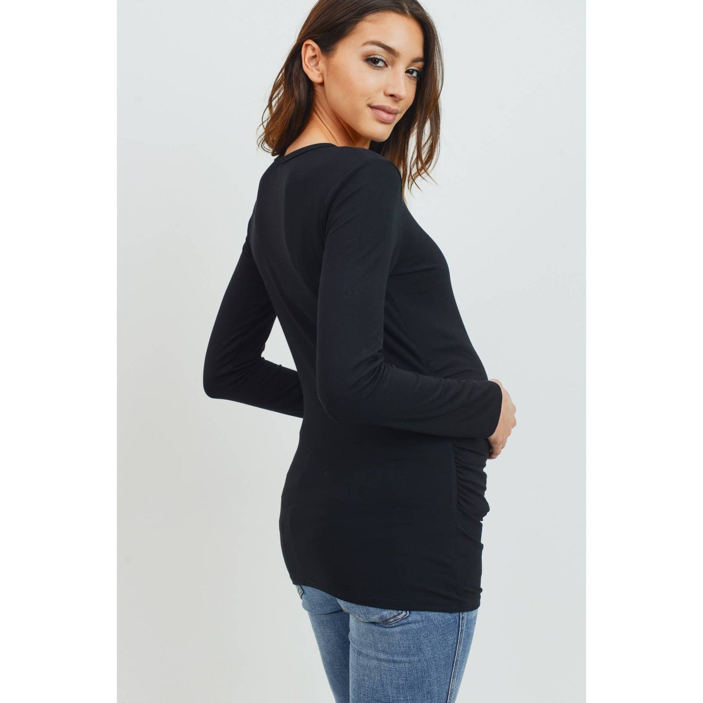 Modal Jersey Round Neck Long Sleeve Top