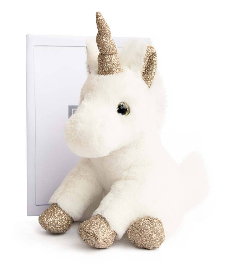 Unicorn Gold Stuffed Animal with Gold Glitter Accents