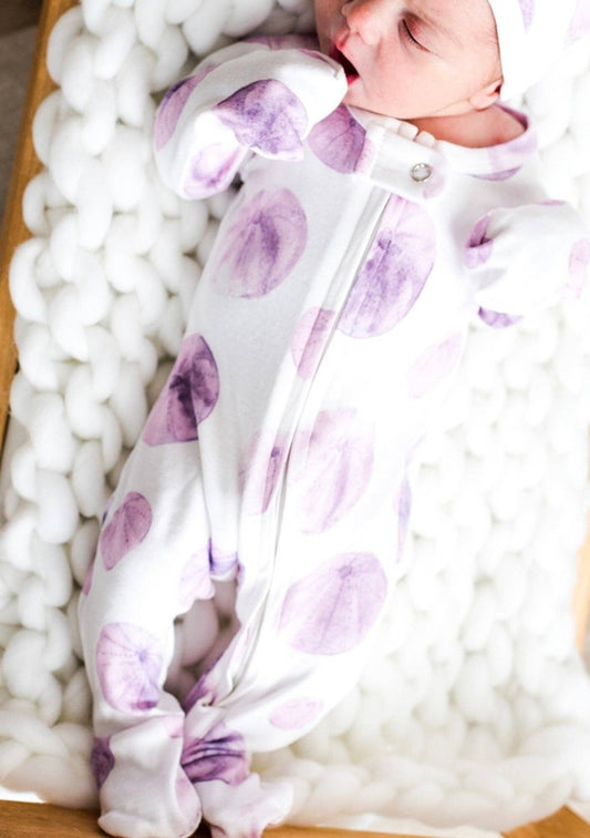 Organic 2-Way Zipper Footie in Sea Urchin