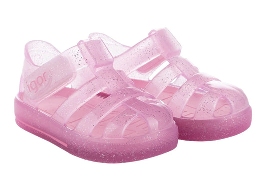 Igor Star Summer Jelly Play Shoes | Star Glitter Pink