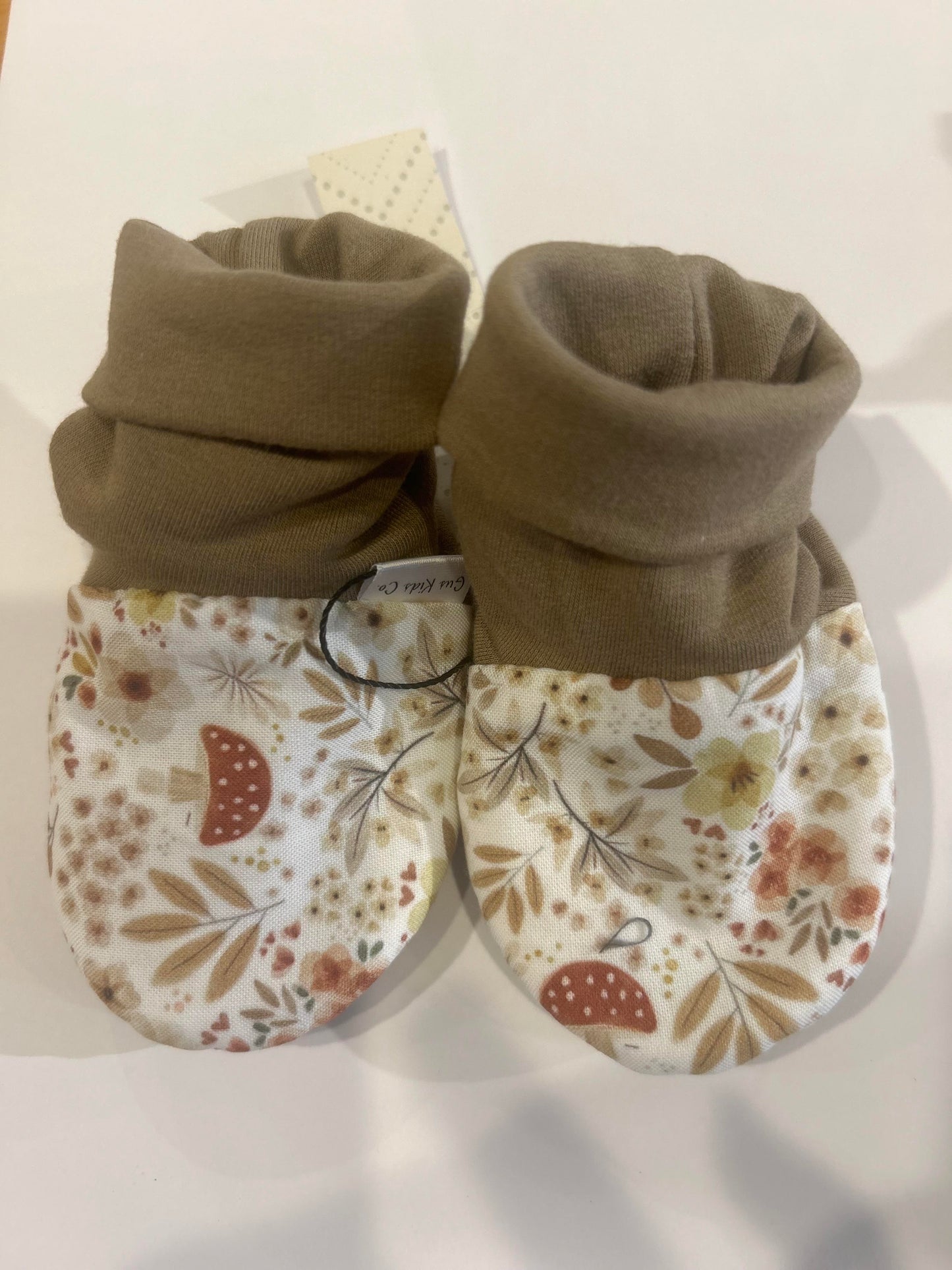 Mushroom Floral Baby Booties