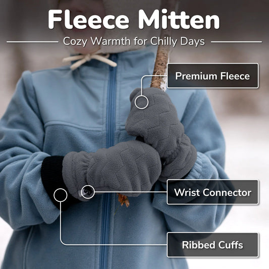 Kids Fleece Gloves | Dark Grey