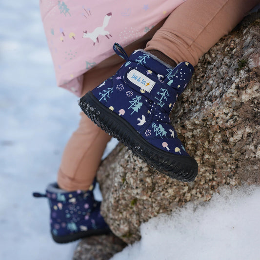 Kids Insulated Ankle Boots | Navy Forest