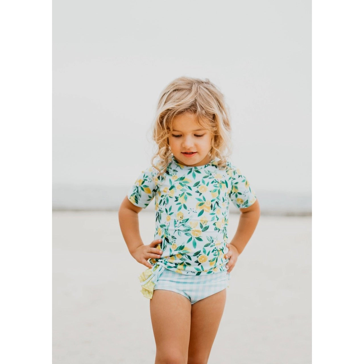 Two Piece Rash Guard Swimsuit | Lemon Kate