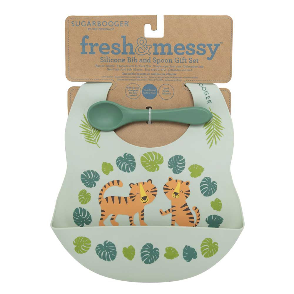 Silicone Bib & Spoon Set | Tiger