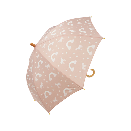 Girls Colour Change Unicorn Umbrella Dusty Pink