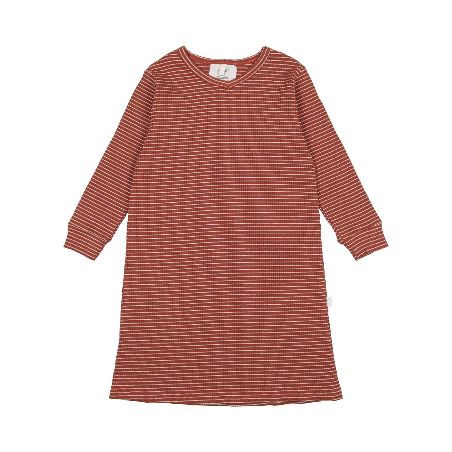 Striped Lounge Dress- Rust