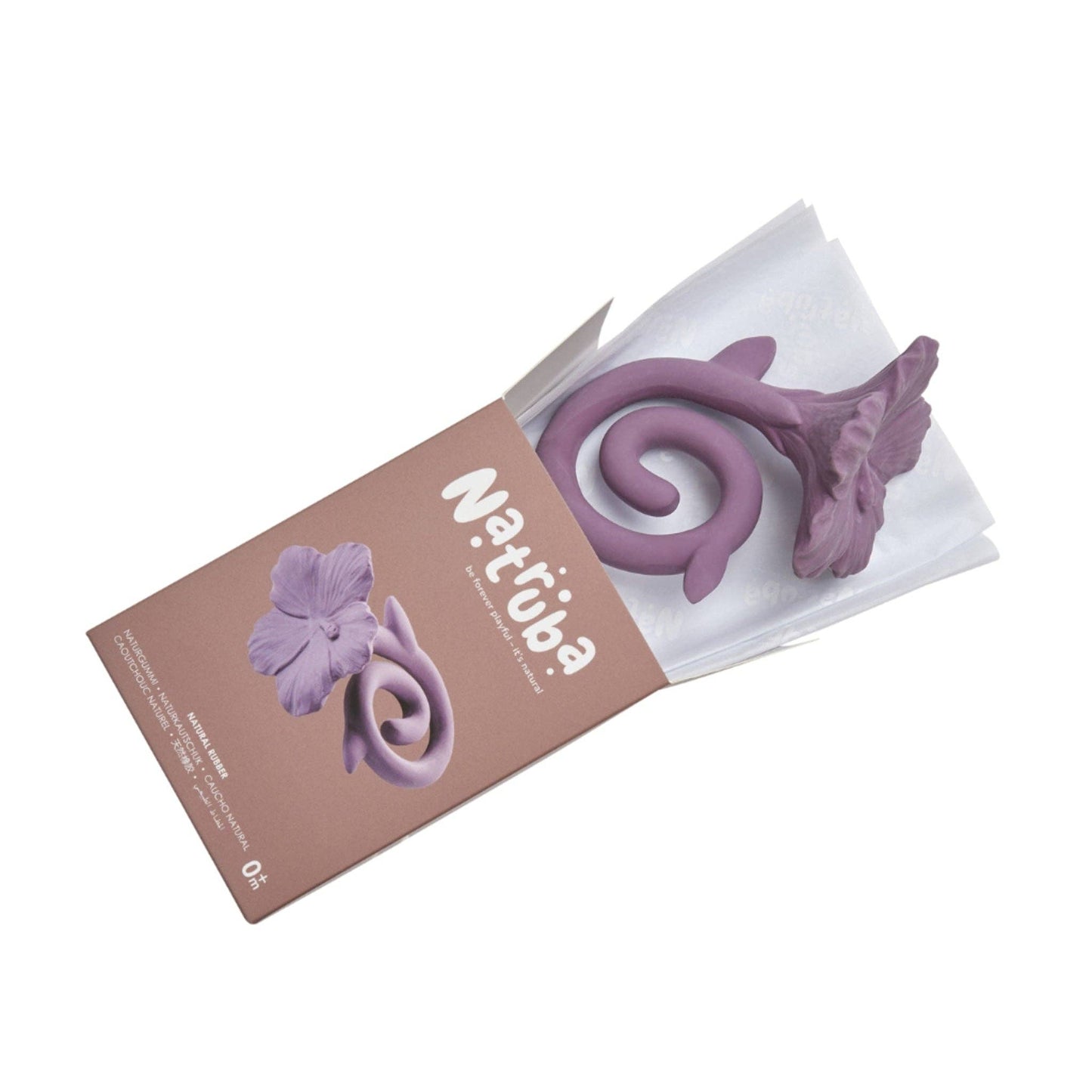 Natural Rubber Teether | Purple Hawaii Flower