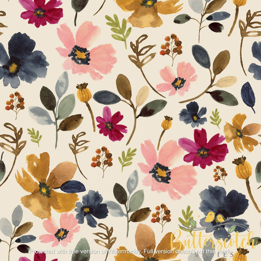 Bamboo Toddler Two-Piece Pajama Watercolor Floral