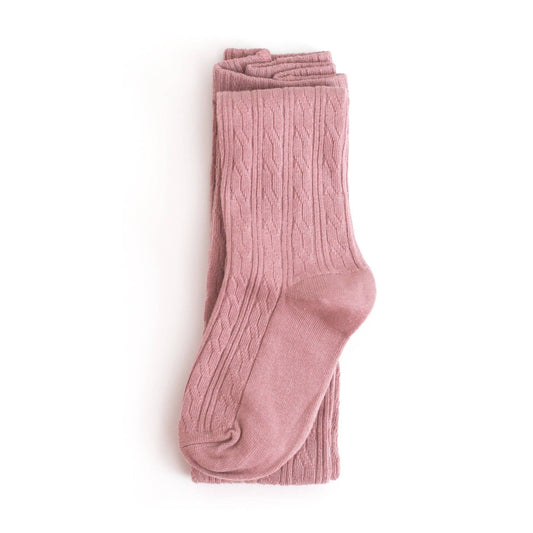 Blush Pink Cable Knit Tights