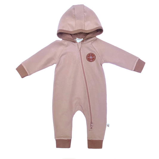 PNW Baby Hooded Romper- Rose