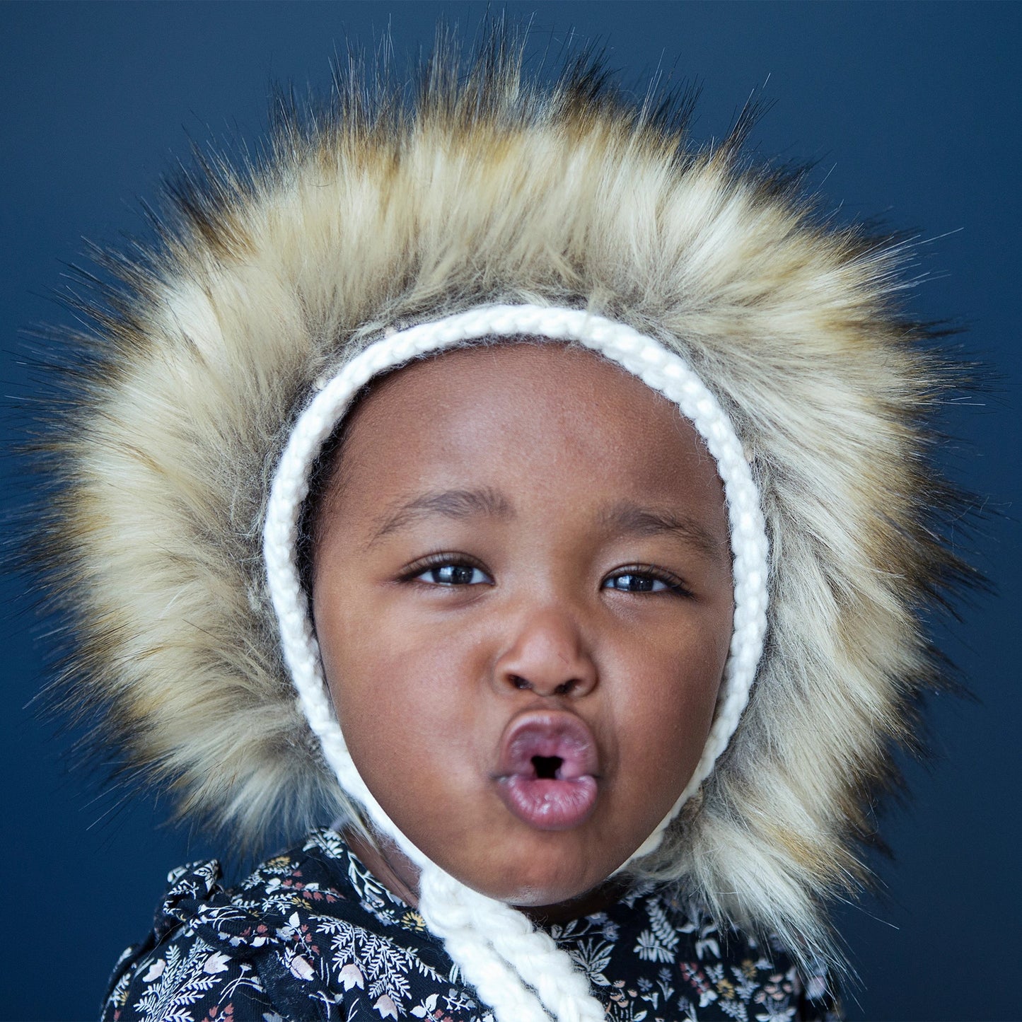 Hand Knit Winter Lion Hat | Ivory