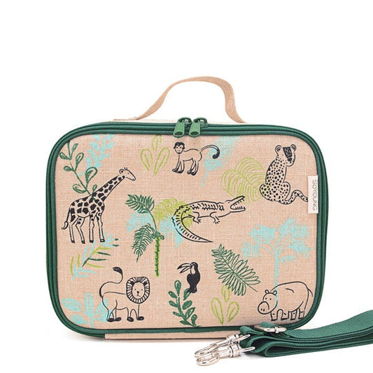 Washable Linen Insulated Lunch Box | Safari Friends
