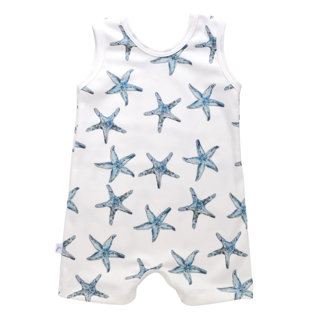 Organic Tank Romper - starfish
