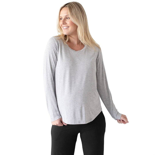 Bamboo Nursing & Maternity Long Sleeve T-shirt | Grey