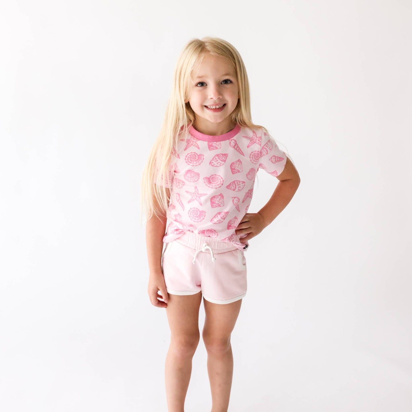 Organic Cotton Retro Shorts - Soft Pink